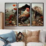 Roaster Barnyard Serenade I - Multi-Panels