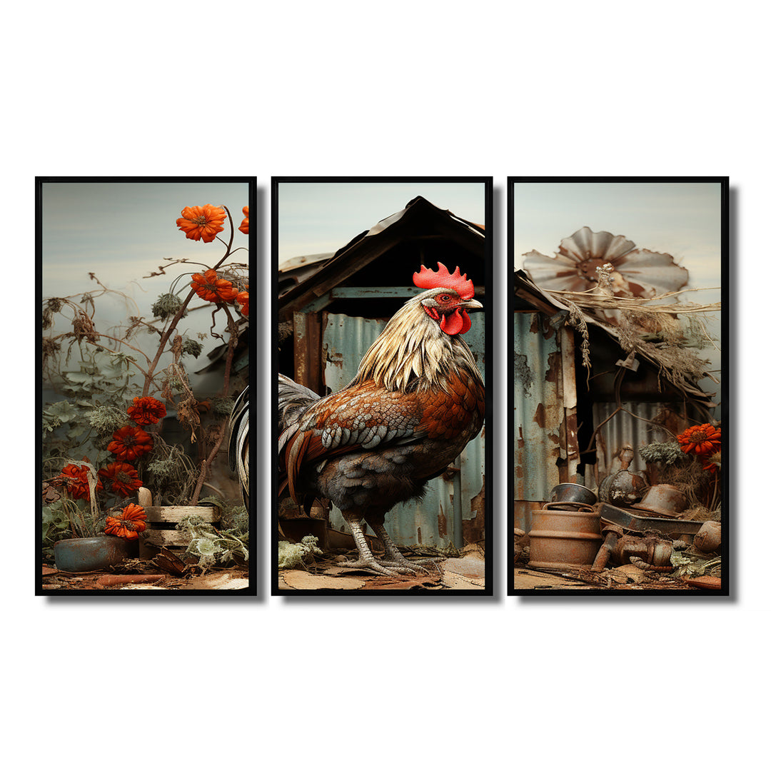 Roaster Barnyard Serenade I - Multi-Panels