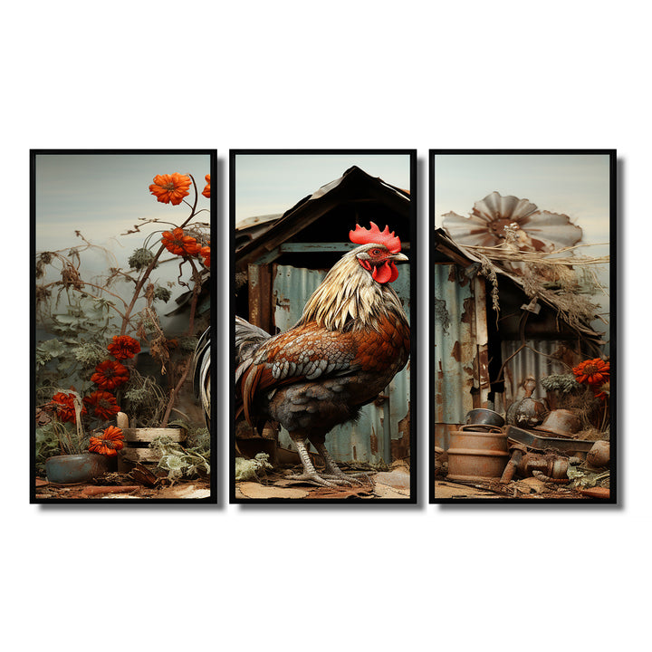 Roaster Barnyard Serenade I - Multi-Panels