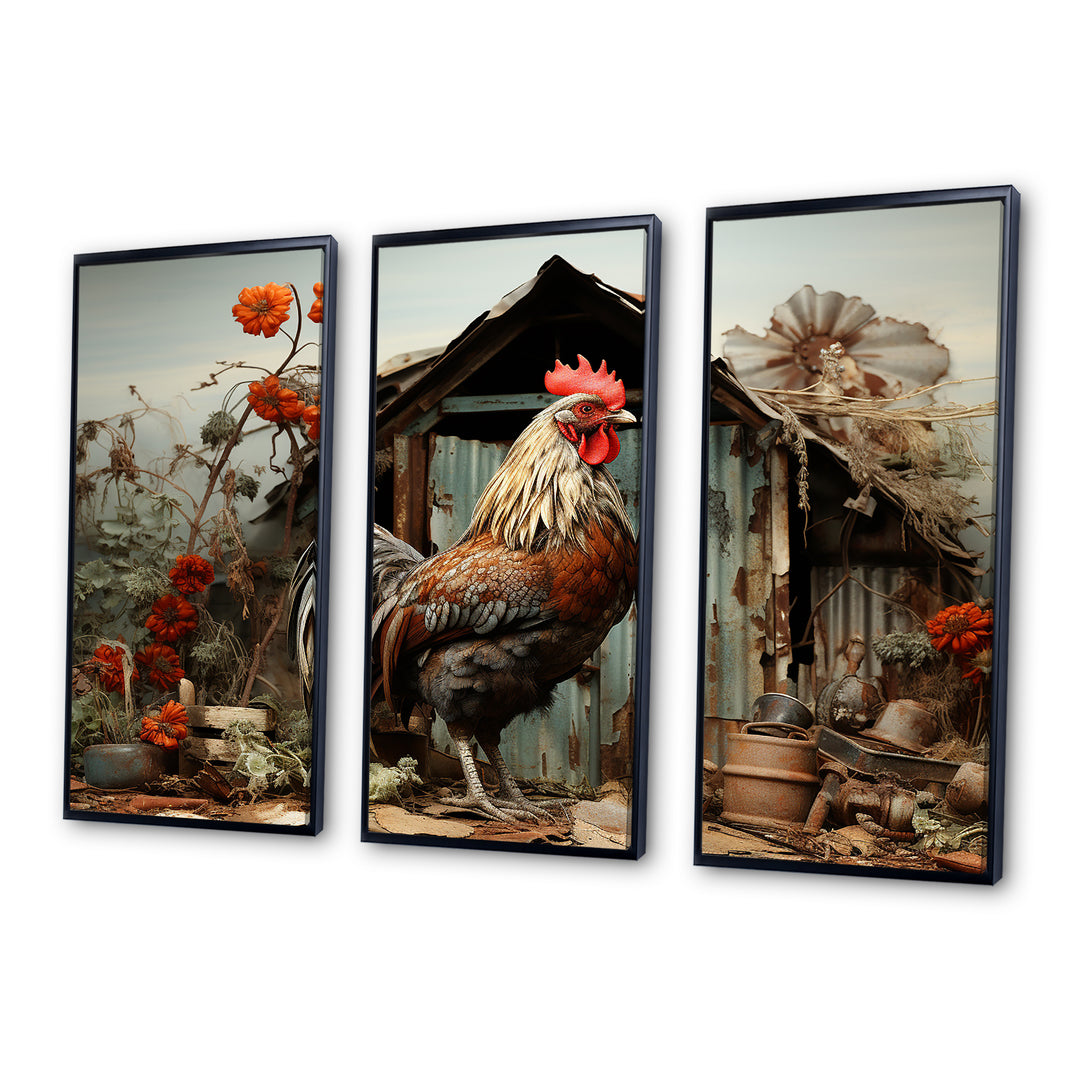 Roaster Barnyard Serenade I - Multi-Panels