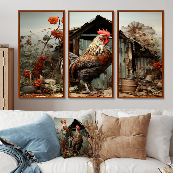 Roaster Barnyard Serenade I - Multi-Panels