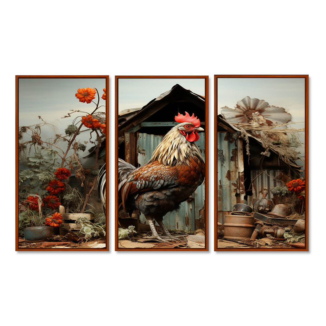 Roaster Barnyard Serenade I - Multi-Panels