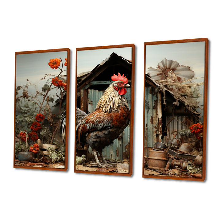 Roaster Barnyard Serenade I - Multi-Panels