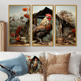 Roaster Barnyard Serenade I - Multi-Panels