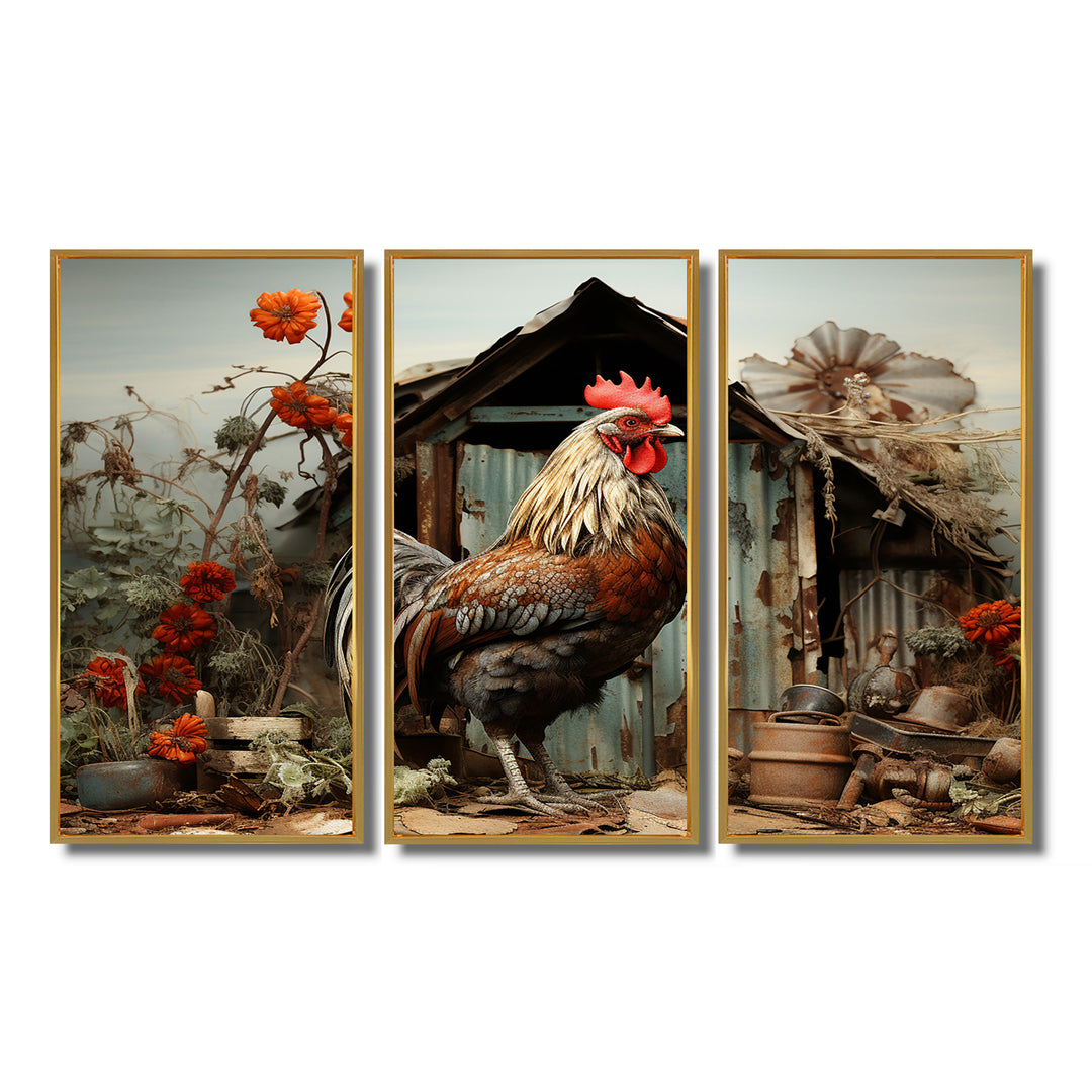 Roaster Barnyard Serenade I - Multi-Panels
