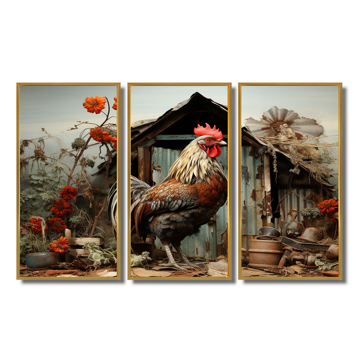 Roaster Barnyard Serenade I - Multi-Panels