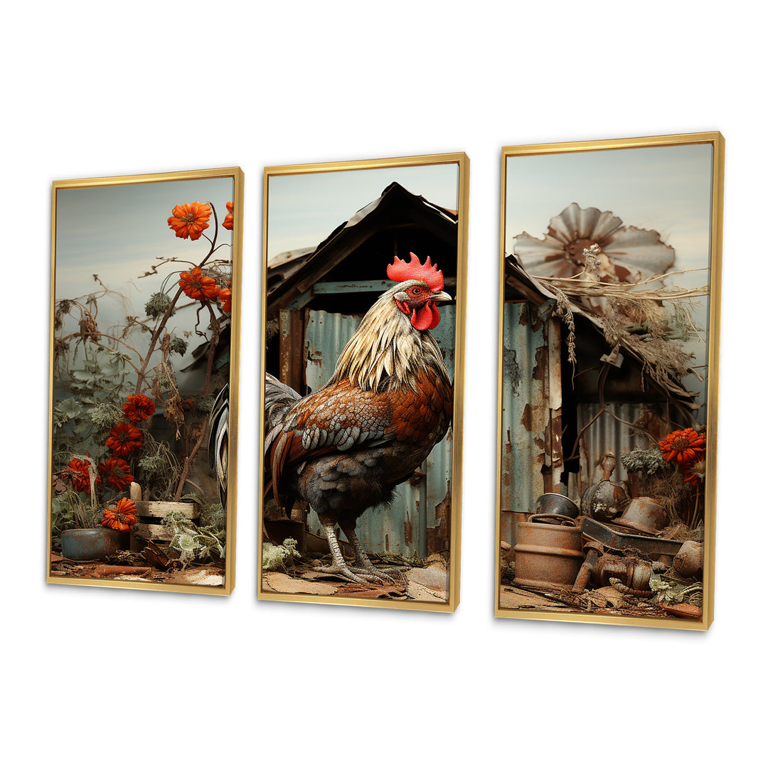 Roaster Barnyard Serenade I - Multi-Panels