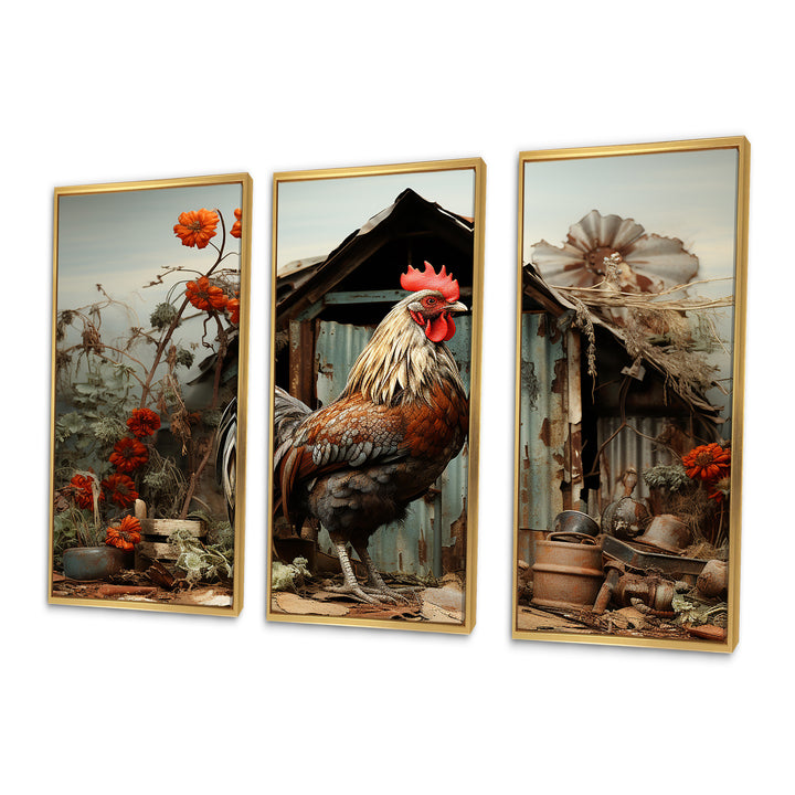 Roaster Barnyard Serenade I - Multi-Panels