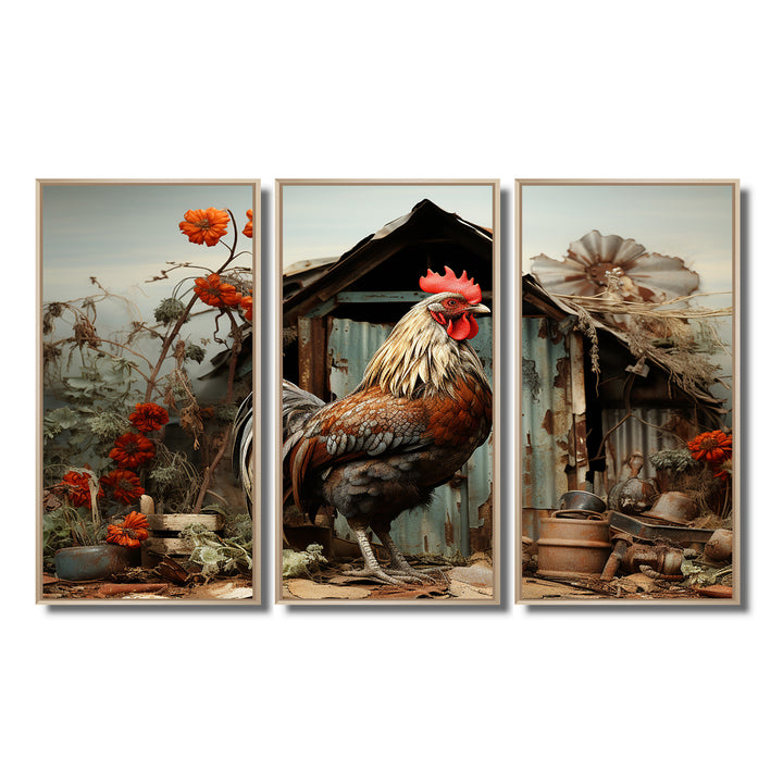 Roaster Barnyard Serenade I - Multi-Panels