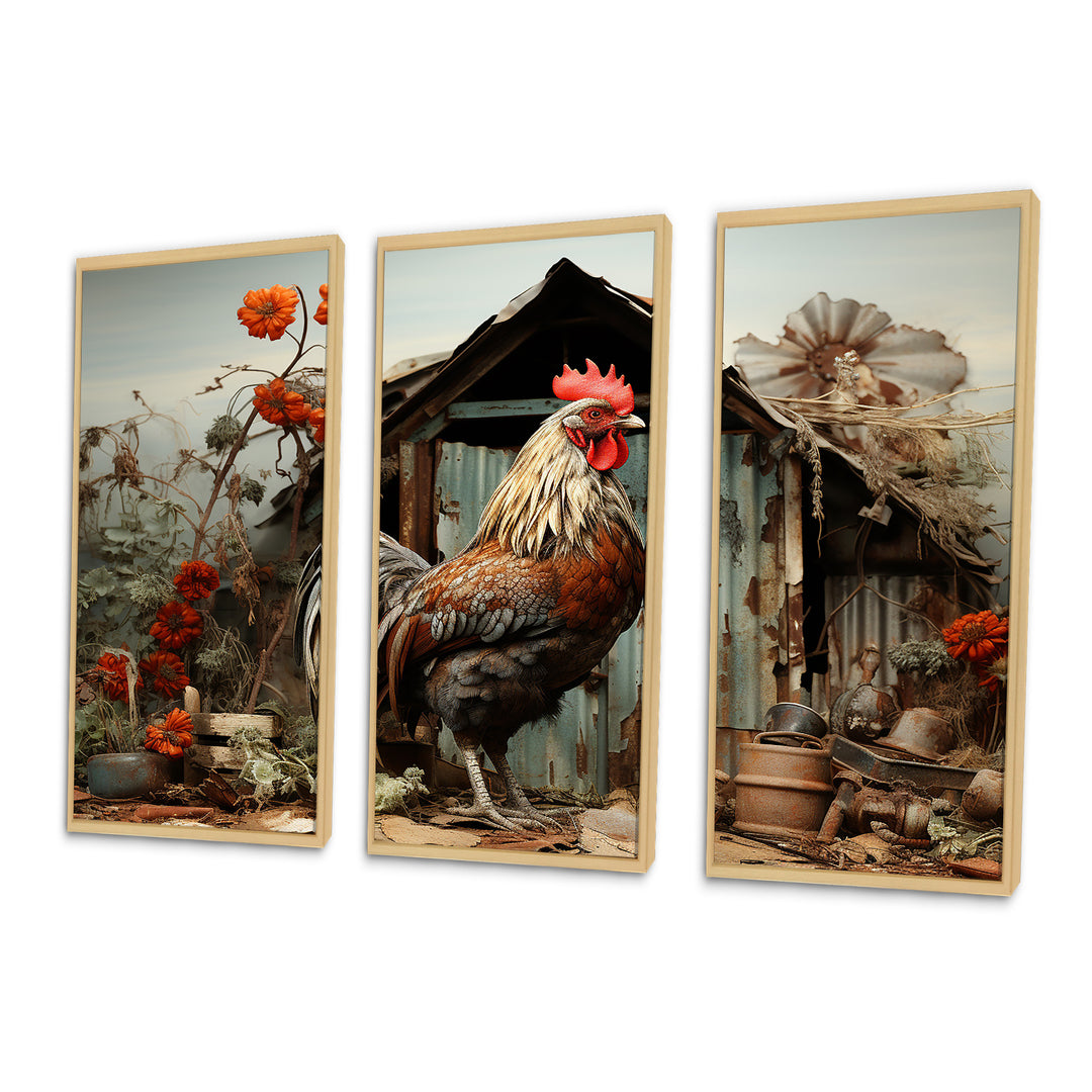 Roaster Barnyard Serenade I - Multi-Panels