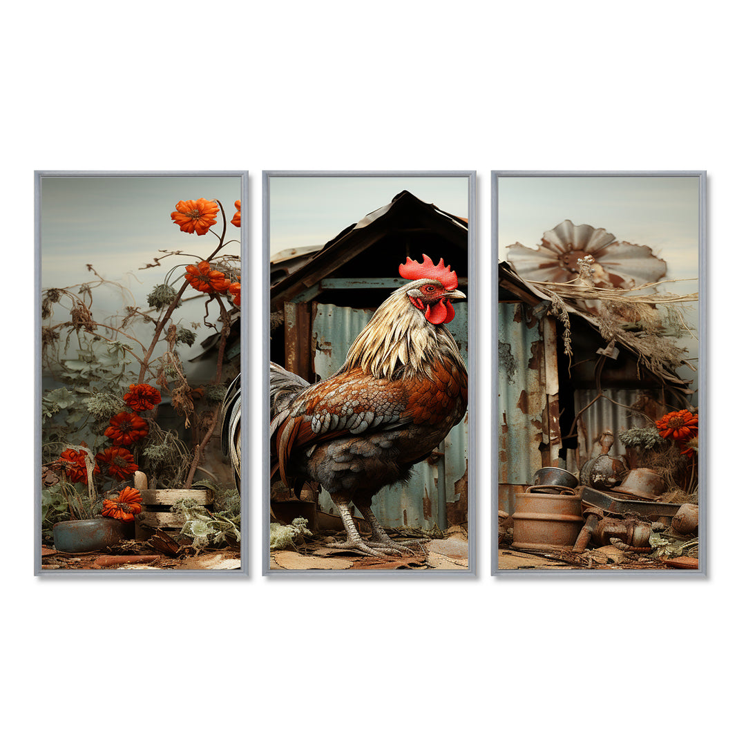 Roaster Barnyard Serenade I - Multi-Panels