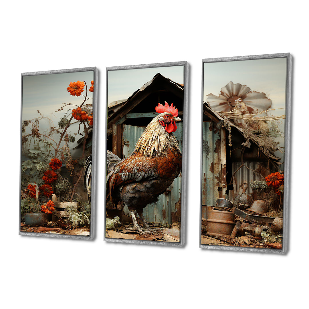 Roaster Barnyard Serenade I - Multi-Panels