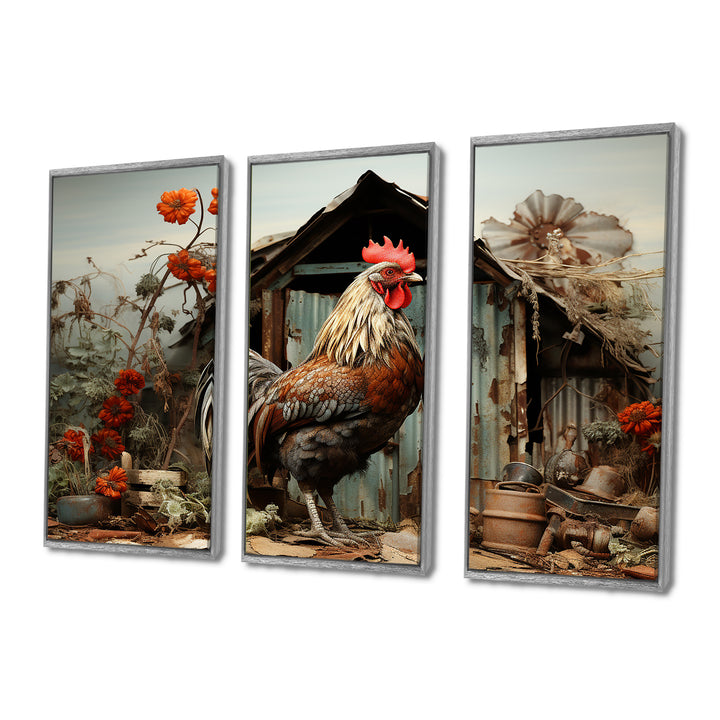 Roaster Barnyard Serenade I - Multi-Panels