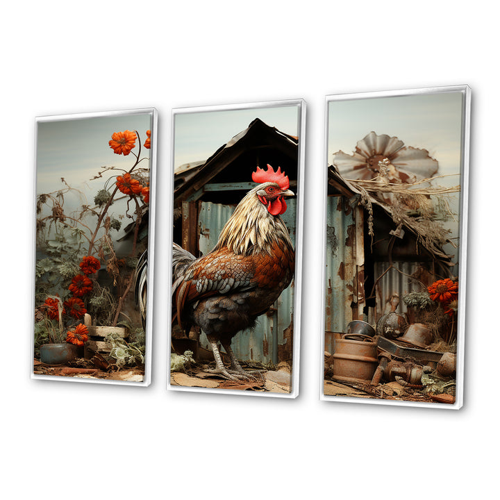 Roaster Barnyard Serenade I - Multi-Panels