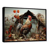 Roaster Barnyard Serenade I - Architecture Canvas Wall Art