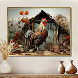 Roaster Barnyard Serenade I - Architecture Canvas Wall Art