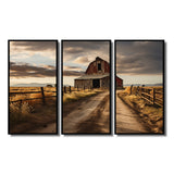 Barns Rustic Charm II - 3-Piece Canvas Wall Art