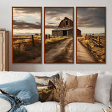 Barns Rustic Charm II - 3-Piece Canvas Wall Art