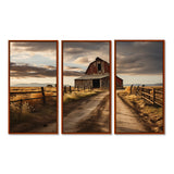 Barns Rustic Charm II - 3-Piece Canvas Wall Art