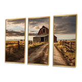 Barns Rustic Charm II - 3-Piece Canvas Wall Art