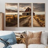 Barns Rustic Charm II - 3-Piece Canvas Wall Art