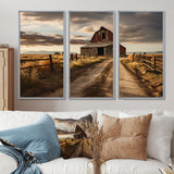 Barns Rustic Charm II - 3-Piece Canvas Wall Art