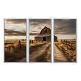 Barns Rustic Charm II - 3-Piece Canvas Wall Art