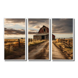 Barns Rustic Charm II - 3-Piece Canvas Wall Art