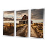 Barns Rustic Charm II - 3-Piece Canvas Wall Art