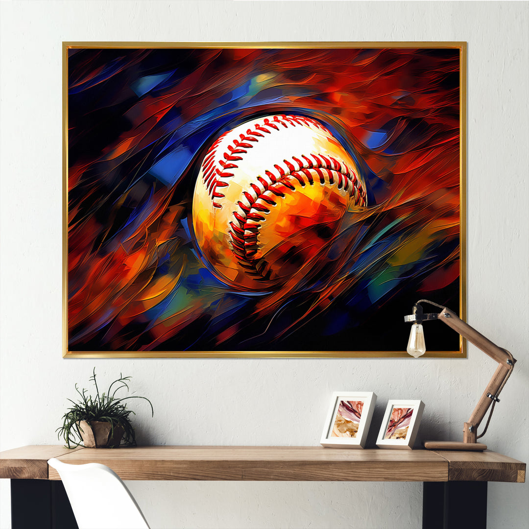 Baseball Abstract Glory I - Sport Baseball Canvas Wall Art