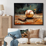 Baseball Collage Glove And Ball - Sport Baseball Canvas Wall Art