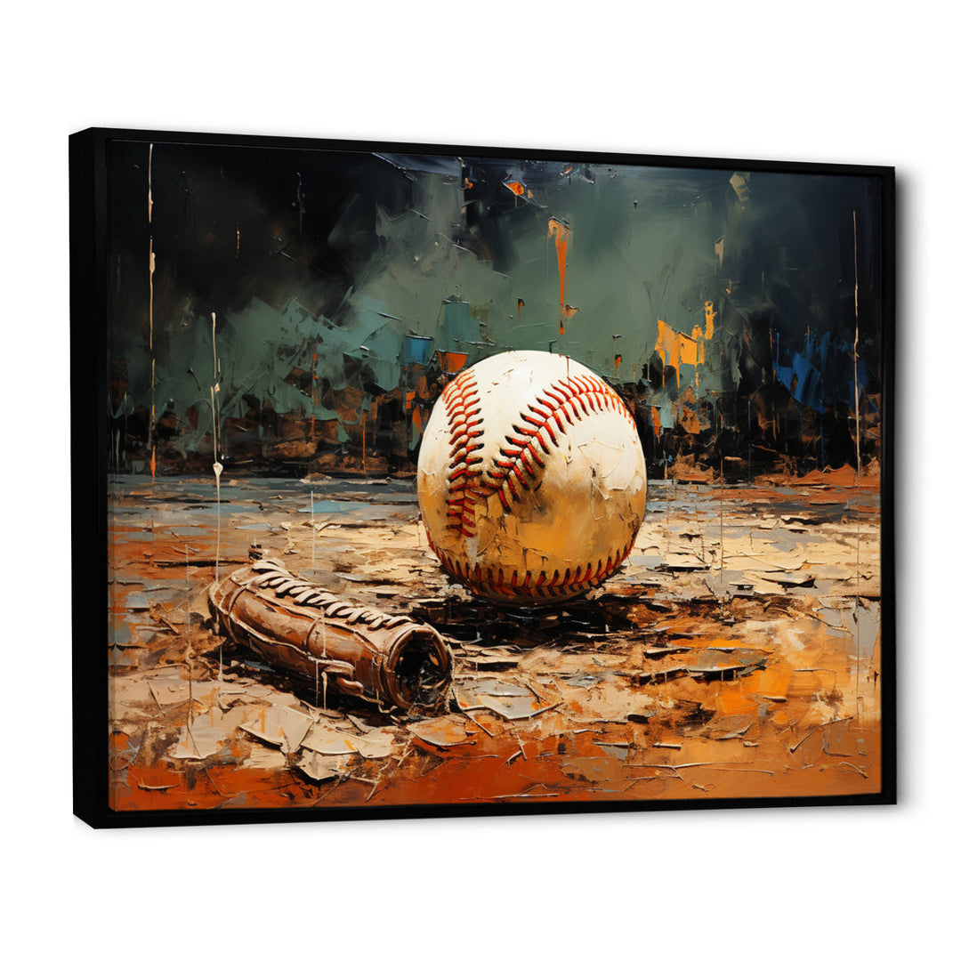 Baseball Collage Glove And Ball - Sport Baseball Canvas Wall Art