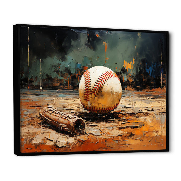 Baseball Collage Glove And Ball - Sport Baseball Canvas Wall Art