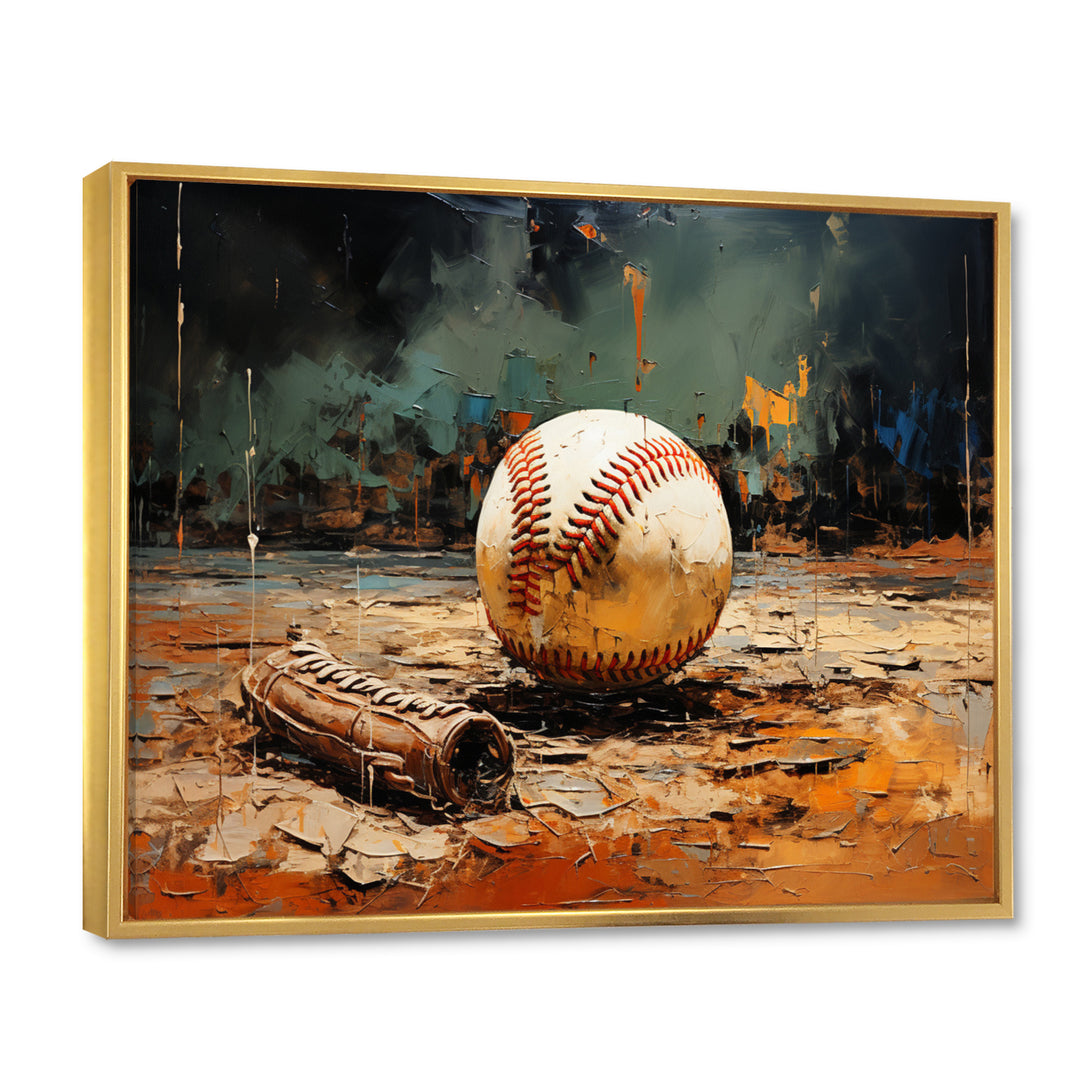 Baseball Collage Glove And Ball - Sport Baseball Canvas Wall Art