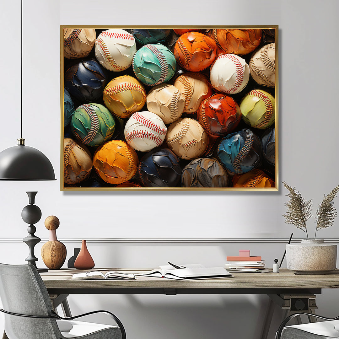 Baseball Collage I - Sport Baseball Canvas Wall Art