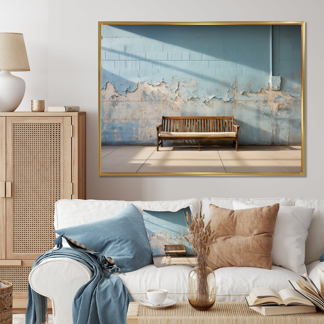 Baseball Bench Minimalism I - Sport Baseball Canvas Wall Art