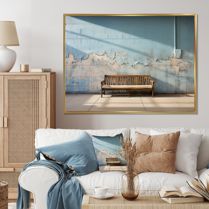 Baseball Bench Minimalism I - Sport Baseball Canvas Wall Art