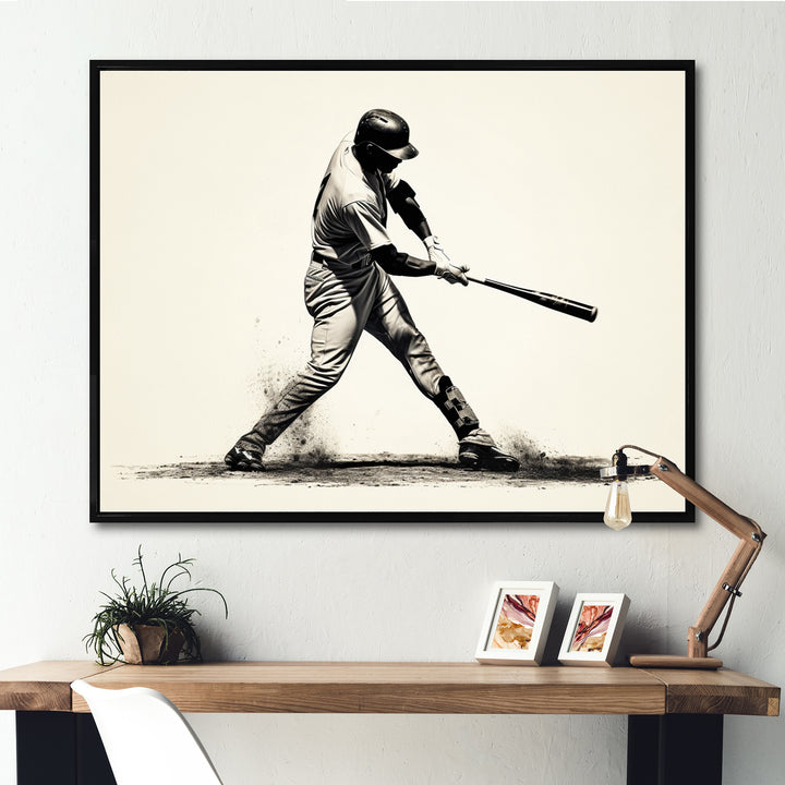 Baseball Focused Batter - Sport Baseball Canvas Wall Art