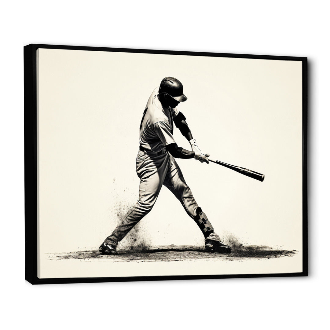 Baseball Focused Batter - Sport Baseball Canvas Wall Art