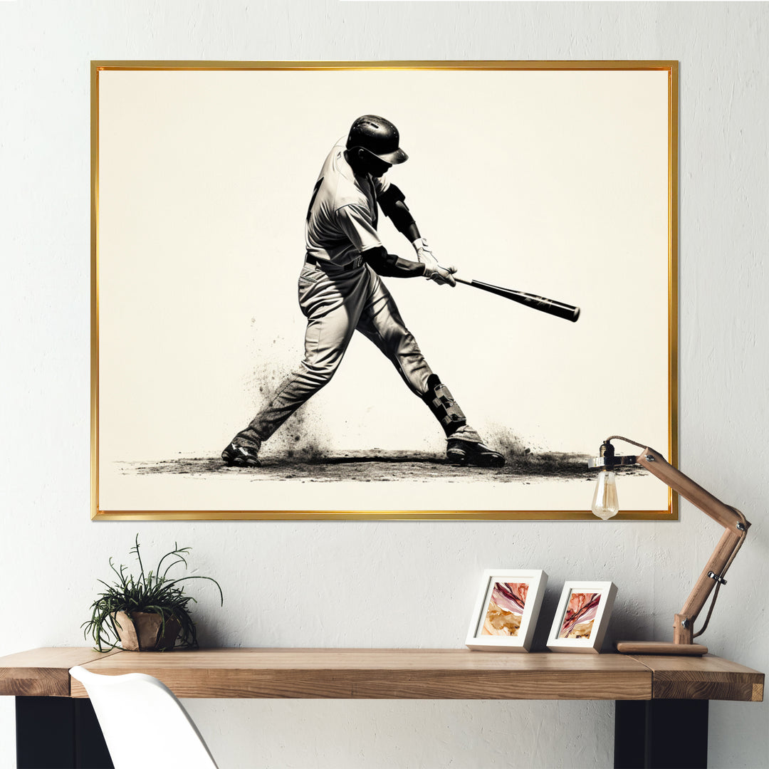 Baseball Focused Batter - Sport Baseball Canvas Wall Art