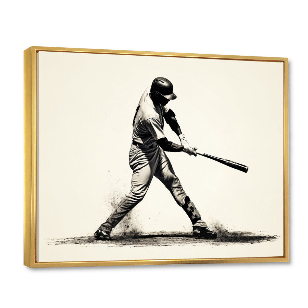 Baseball Focused Batter - Sport Baseball Canvas Wall Art