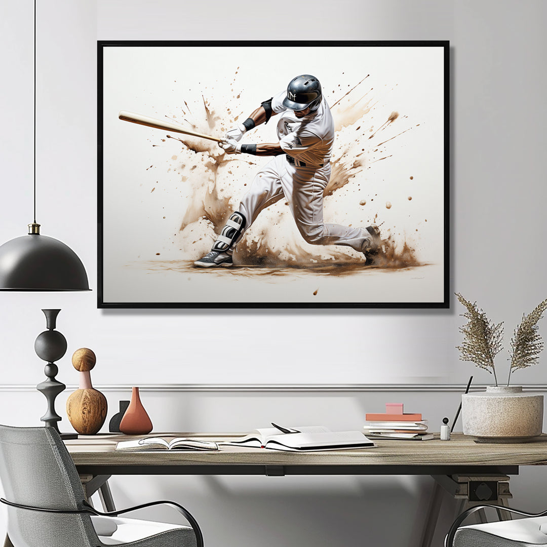 Baseball Minimal Swing I - Sport Baseball Canvas Wall Art
