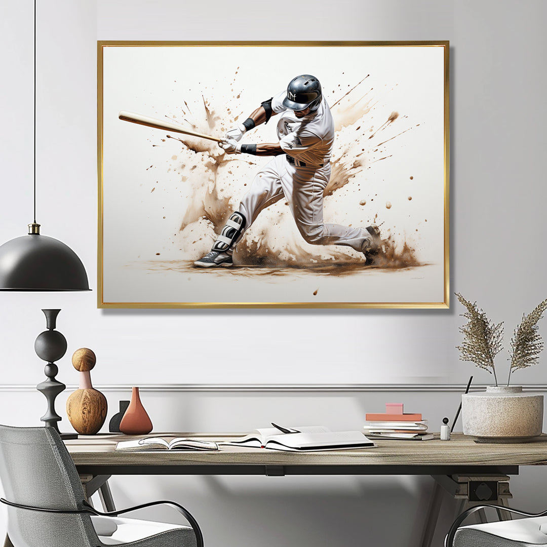 Baseball Minimal Swing I - Sport Baseball Canvas Wall Art