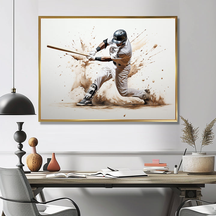 Baseball Minimal Swing I - Sport Baseball Canvas Wall Art