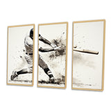 Baseball Minimal Swing II - 3-Piece Canvas Wall Art