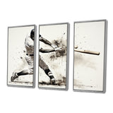 Baseball Minimal Swing II - 3-Piece Canvas Wall Art