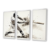Baseball Minimal Swing II - 3-Piece Canvas Wall Art