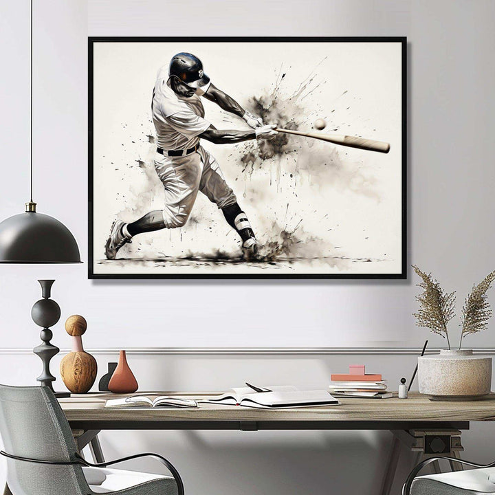 Baseball Minimal Swing II - Sports Canvas Wall Art