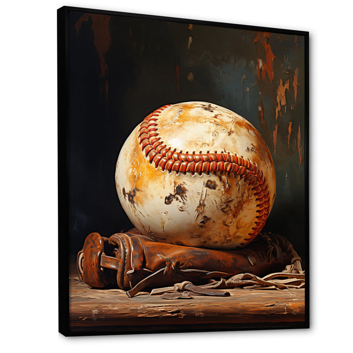 Baseball Minimalist Baseball Glove - Sport Baseball Canvas Wall Art
