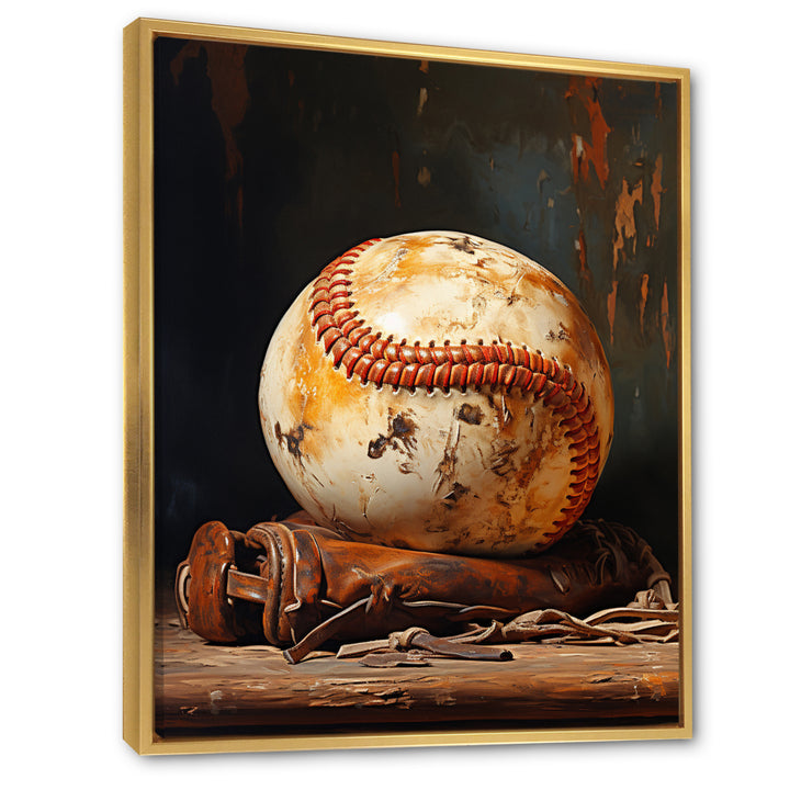 Baseball Minimalist Baseball Glove - Sport Baseball Canvas Wall Art